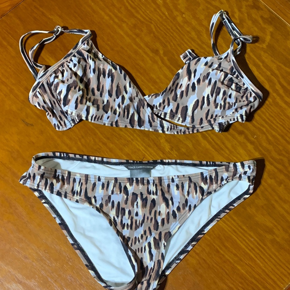 Vince Camuto Leopard Print Bikini Set
